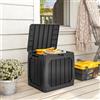 VivaGarden Cassapanca Contenitore Baule da Esterno in Plastica 56x45x53 cm Nero VivaGarden