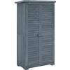VivaGarden Armadio da Esterno / Balcone Antipioggia in Legno 87x46x160 cm Grigio VivaGarden