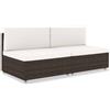 vidaXL Divano Modulare a 2 Posti in Polyrattan Marrone