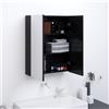 vidaXL Armadietto a Specchio per Bagno 60x15x75 cm MDF Nero Lucido