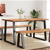 vidaXL Tavolo da Pranzo Bordi Vivi 140x80x75 cm Legno Massello Acacia