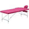 vidaXL Lettino da Massaggio a 3 Sezioni in Alluminio Rosa