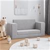 vidaXL Divano Letto Bambini a 2 Posti Grigio Chiaro in Morbido Peluche