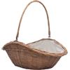 vidaXL Cesta Legna da Ardere con Manico 60x44x55 cm Naturale in Salice