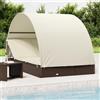 vidaXL Lettino Doppio Tetto Rotondo Marrone 211x112x140 cm Polyrattan