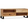 vidaXL Mobile Porta TV in Legno Massello di Mango 120x30x40 cm
