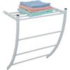 WELL HOME MOBILIARIO & DECORACIÓN Well Home Portasciugamani in Acciaio Cromato e 3 ripiani con mensola 49x23x38cm Bianco