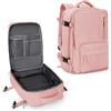Wonhox Grande zaino da viaggio e lavoro, carry-on, per laptop, approvato per viaggi aerei, per donne e uomini, Large, L