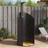 vidaXL Doccia Esterno Nera 100x100x241,5 cm Polyrattan e Legno Acacia