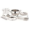 Does not apply 65060 Set Di Ciotole per Fonduta E Pinze Da Fuoco, Coperchio in Acciaio Inox Luc