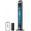 DREO Smart Ventilatore a Torre Silenzioso, Oscillazione a 90°, Ventilatore con Telecomando per Camera da Letto, 7.9m/s, 5 Livelli, 4 Modalità, Touch/Telecomando/App & Vocale, Alexa, 12H Timer, Argento