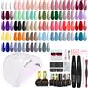 ROSALIND Kit Semipermanente Unghie 32+4 Pezzi Kit Unghie Gel Completo con 48W UV