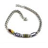 Bracciale Arcadia in argento 925 con bandiere nautiche e maglia groumette 6.5 MM