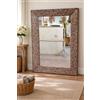 amicasa idee per la casa Specchio Artigianale in Resina e Guscio di Cocco 120x80 cm - Cornice a V Fatta a
