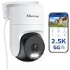 VIM TAG VIMTAG 2.5K Telecamera 5G Wi Fi Telecamere da Esterno 360°Videocamera con Faro e