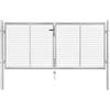 vidaXL Cancello per Giardino in Acciaio Zincato 306x150 cm Argento