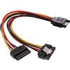 SATA Power Y Splitter Cavo Adattatore 15Pin Maschio A 2 Femmina Chassis Cavo