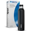 BRITA Borraccia in acciaio inox nero per gasatore d'acqua SodaTRIO [0,65 l] - Bottiglia termica in acciaio inox a doppia parete con elegante anello in silicone sul tappo per una manipolazione