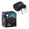 Philips Hue Secure, Telecamera di sicurezza con cavo, Nero | Video in HD 1080p, Visione notturna, Audio bidirezionale, Microfono, Notifiche push, Per interni, Smart Home