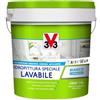 V33 Idropittura lavabile Renov'Mur Bianco opaco antigoccia per muri interni LT 4