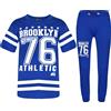A2Z 4 Kids® Set Tuta Top E Pantaloni Brooklyn 76 Blu Reale Per Ragazzi 5-13