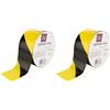 IDEA HOME Nastro Segnaletico in Polietilene LDPE 50 m x 48 mm - Nastro di Sicurezza Giallo e Nero per Delimitazione di Aree di Sicurezza, Alta Visibilità (Confezione da 2)