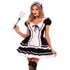 Leg Avenue Maid to Flirt Ruffle-Trimmed Maid Dress Costume - Size L - Black & White