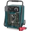 EMERIO Termoventilatore | per ambienti fino a 50 m² | IP24 | 5000 W | Elemento riscaldante in acciaio inox | 2 livelli di calore | Termostato regolabile | Protezione contro il surriscaldamento |