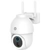 NEDIS WIFICBO51WT - Telecamera intelligente WLAN per esterni, 3MP 1296p, orientabile a 355°, visione notturna a colori, sirena e faretto, IP65, audio a due vie, microSD e memoria cloud, bianco