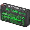 ANFEL BATTERIA ERMETICA ricaricabile al Piombo 6V 1,3Ah ANFEL COMPATIBILE CON LAMPADE