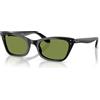 Ray-Ban Ray Ban 2299 Lady Burbank 52 901/4E Occhiali da Sole Nero/Verde Chiaro