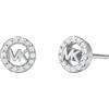 Michael Kors - Orecchini a bottone Premium Kors MK in argento sterling con logo da donna, MKC1727CZ040