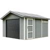 Timbela Garage in Legno 368x354 cm Grigio Scuro Pannelli Box Porta Elettrica