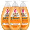 Johnson's Baby Bagnetto a bolle (3 x 750 ml), gel da bagno per neonati con formula No Piangere More, per la pelle delicata dei neonati, crea enormi bolle