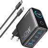 Anker Caricatore USB C 140W, Adattatore GaN Rapido e Compatto a 4 Porte, Comandi