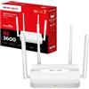 Mercusys TP-Link MR25WBE Router WiFi 7 BE3600Mbps Dual-Band, 4 Porte Gigabit, 4
