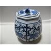 Heian Keiun blu bianco porcellana Mizusashi uva traliccio design tea craft