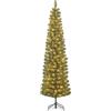 Black Box Trees Charlton - Albero di Natale artificiale sottile con illuminazione a LED, funzione timer e dimmer, altezza 215 x diametro 56 cm, colore: Verde