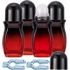 Eurowagens 4Pcs Palla Ruotante Bottiglie Set 50ml Gradiente Rosso Vetro Deodorante Roller