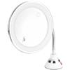 Eurowagens Specchio Da Trucco Flessibile Con Luce LED A Ingrandimento 10X Con Ventosa