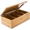 Relaxdays Scatola Porta tè e Tisane, 80 Bustine, Organizer per Vari Aromi, H x L
