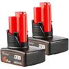 Waitley 2X Waitley 12V 6.0Ah Batteria per Milwaukee M12 48-11-2410 48-11-2420