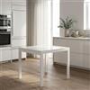 Pointhouse Tavolo Allungabile Metallo e Vetro 90/180x90x77 cm Bianco Ares Pointhouse