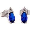 Fichera Preziosi Orecchini In Oro Bianco 18 kt e Zirconi taglio Ovale Blu Zaffiro NUOVO E ORIG...