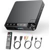 Lettore DVD per TV 1080P, Lettore DVD HDMI/AV E Usb/Scheda TF, Mini CD Player Su