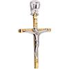 Fichera Preziosi Ciondolo Croce Oro Giallo 18 kt Laser con Gesù in Oro Bianco 18 kt NUOVO E OR...