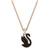 Swarovski 5678046 Pendente Swarovski Swan Cigno Piccolo Nero Placcato Oro Rosa