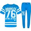 A2Z 4 Kids® Bambini Ragazzi Designer Brooklyn 76 Blu T Maglia Pantaloni Tuta Set 5-13 Anno