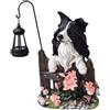 Statuetta di cane con illuminazione solare, cucciolo di cane, ornamento per