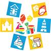 Baker Ross Stencil a tema marino (confezione da 6) - Set di stencil in plastica lavabili per bambini a tema vacanze